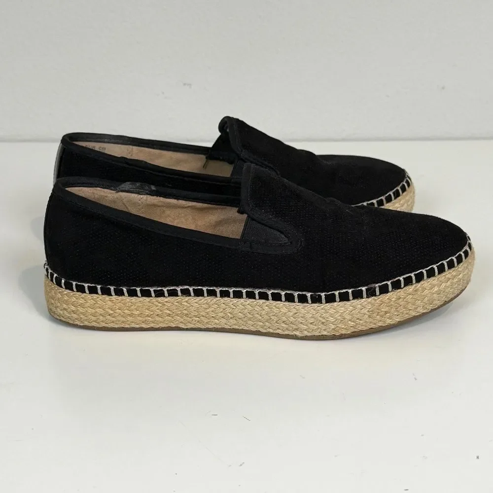Dr Scholl’s Far Out Black Microsuede Espadrilles 6.5
